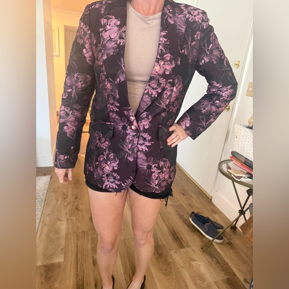 Saks Fifth Avenue Floral Blazer - Purple and Pink NWOT